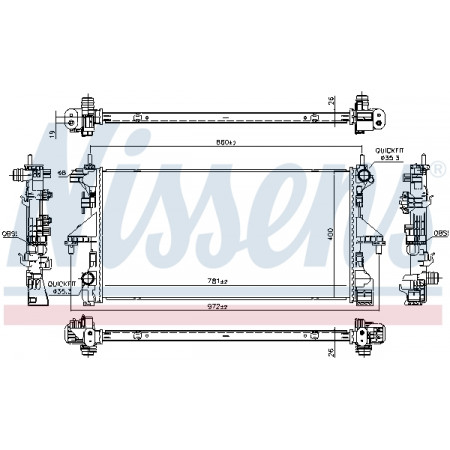 Radiateur, motorkoeling Radiateur CITROEN JUMPER II FIAT DUCATO PEUGEOT BOXER 2.2D-3.0D NISSENS NIS 606554