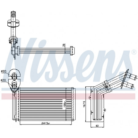 Wärmetauscher, Innenraumheizung, Seat Alhambra 00 - 2.8 und VR6 Benz Heizsysteme. M / Aut. Klimaanlage + / - P / A NISSENS NIS 73973