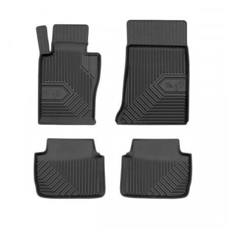 Conjunto de tapetes de borracha Tapetes TPE 4 condutas No. Conjunto dianteiro/traseiro 77 cor preto BMW 3 E46 12.97-12.07 FROGUM FRG77409668