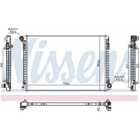 Radiateur, refroidissement du moteur Radiateur moteur avec les premiers éléments appropriés VW ATLAS 2.0 NISSENS NIS 606704
