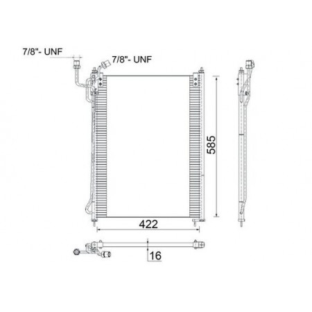 Condenser, air conditioning Condenser A/C 422x585x16 MERCEDES ATEGO AXOR AXOR 2 MK NG SK 07.87- MAHLE AC 285 000S