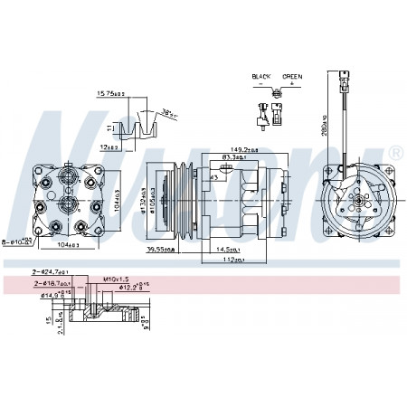 Compressor, air conditioning Air-conditioning compressor RVI MIDLUM PREMIUM 04.96- NISSENS NIS 890336