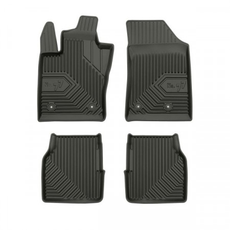 Juego de alfombrillas de goma Alfombrillas TPE 4 uds. Conductos No. 77 conjunto delantero/trasero color negro JEEP COMPASS 03.17- FROGUM FRG77408692