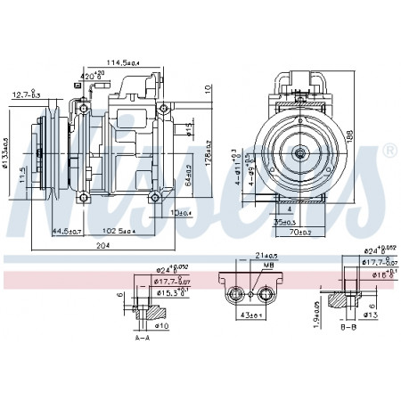 Compresor, climatizare Air-conditioning compressor MERCEDES SK 11.0D-9.6D 07.87-09.96 NISSENS NIS 890028