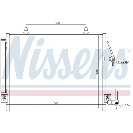 Condensador, aire acondicionado Condensador de aire acondicionado con secador MITSUBISHI PAJERO IV 3.2D/3.8 11.06- NISSENS NIS 940166