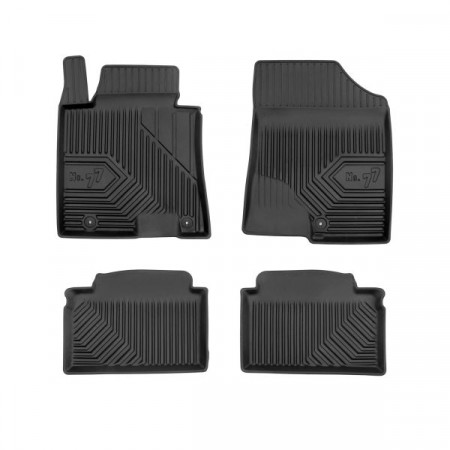 Jeu de tapis en caoutchouc Tapis de sol TPE 3 pcs conduits No. 77 ensemble avant/arrière couleur noir HYUNDAI I30 11.11- FROGUM FRG77408067
