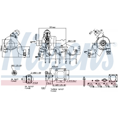 Turbocharger New with gasket set FORD MONDEO III TRANSIT JAGUAR X-TYPE I 2.0D 10.00-12.09 NISSENS NIS 93227