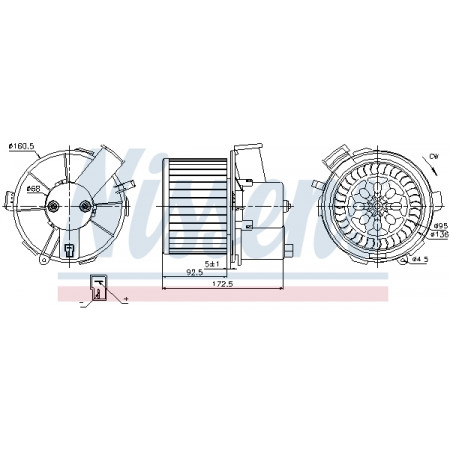 Ventilator, passagiersruimte Luchtblazer PEUGEOT 307 1.4-2.0 08.00-04.08 NISSENS NIS 87092
