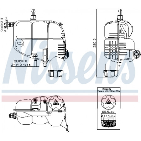 Vas de expansiune, racire Expansion tank with plug BMW 1 F40 2 F45 2 GRAN COUPE F44 2 GRAN TOURER F46 X1 F48 X2 F39 11.13- NISSENS NIS 996185