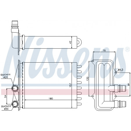 Wärmekühler NISSAN PRIMASTAR OPEL VIVARO A VIVARO B RENAULT TRAFIC II TRAFIC III 1.6D-2.5D 02.01- NISSENS NIS 73468