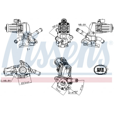Supapa EGR EGR CITROEN JUMPER II FORD RANGER TOURNEO CUSTOM V362 TRANSIT TRANSIT CUSTOM V362 TRANSIT V363 LAND ROVER DEFENDER PEUGEOT BOXER 2.2D/2.4D/3.2D 10.06- NISSENS NIS 98238