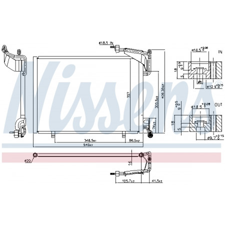 Kondensator, Klimaanlage A/C-Kondensator FORD B-MAX FIESTA VI TOURNEO COURIER B460 TRANSIT COURIER B460 TRANSIT COURIER B460/MINIVAN 1.0 09.12- NISSENS NIS 940528