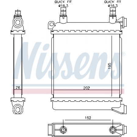 Radiador, refrigeración del motor Radiador auxiliar del motor BMW 1 F40 2 F45 2 GRAN COUPE F44 2 GRAN TOURER F46 2 GRAN TOURER VAN F46 X1 F48 X2 F39 MINI COUNTRYMAN F60 1.5/1.5H/2.0 NISSENS NIS 60862