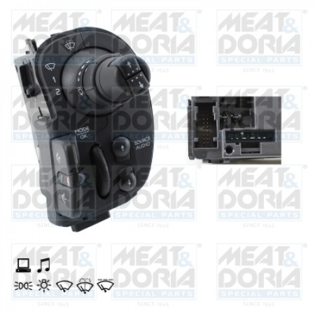 Lenksäulenschalter Traktionsschalter vorne/hinten unter dem Lenkrad, Computersteuerung, Funksteuerung, Scheibenwischerlichter, RENAULT KANGOO BE BOP KANGOO EXPRESS KANGOO II 02.08- MEAT & DORIA MD231626