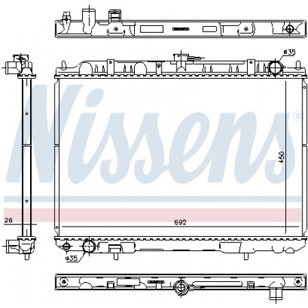 Radiateur, refroidissement du moteur Radiateur du moteur Manuel NISSAN X-TRAIL I 2.2D -01.07 NISSENS NIS 606160