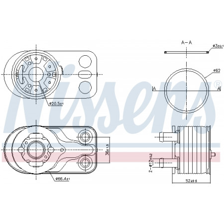 Radiatore olio, olio motore Radiatore olio DACIA LOGAN II LOGAN MCV II SANDERO II RENAULT CLIO III CLIO III/HATCHBACK MODUS TWINGO II WIND 1.2/1.2ALK/1.2LPG 06.05- NISSENS NIS 91422