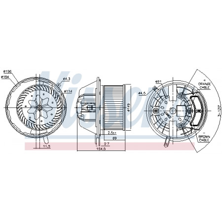 Ventilator, passagiersruimte Luchtblazer MERCEDES A W169 B SPORTS TOURER W245 1.5 - Elektrisch 09.04-06.12 NISSENS NIS 87112