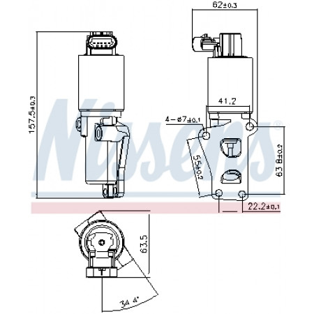 Válvula EGR Válvula EGR OPEL ASTRA G ASTRA H ASTRA H GTC MERIVA A VECTRA C VECTRA C GTS ZAFIRA B 1.6 03.00-09.12 NISSENS NIS 98170