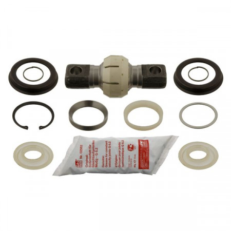 Repair kit, Longitudinal arm Momentary arm repair kit Rear Right/Left 72x166mm fixing hole diameter: 19mm PL z cukierkiem DAF 75 CF 95 95 XF CF 75 CF 85 XF 105 XF 95 IVECO TURBOSTAR 07.84- FEBI FE06413