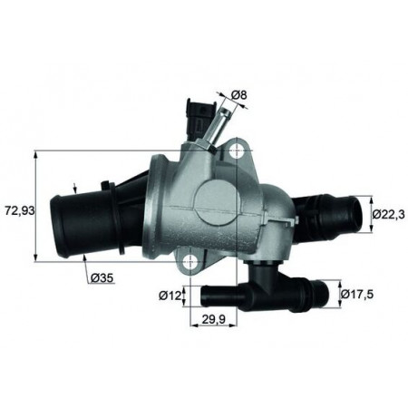Thermostat, Kühlmittel Kühlsystemthermostat 88C im Gehäuse ALFA ROMEO 159 BRERA SPIDER LANCIA DELTA III 1.8 01.09-08.14 MAHLE TI 152 88