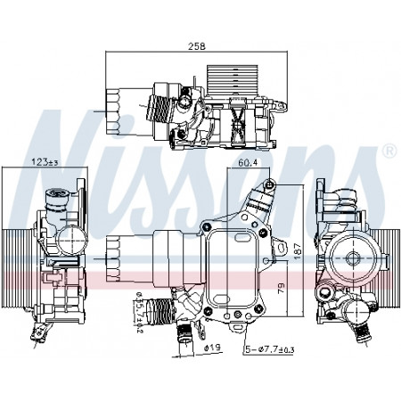 Radiateur d'huile, huile moteur Radiateur d'huile avec boîtier NISSAN NV250 QASHQAI II 1.5D 11.13- NISSENS NIS 91194