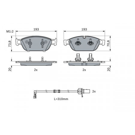 Kit pastiglie freno anteriori AUDI A6 ALLROAD C7 A6 C7 A7 A8 D4 1.8-6.3 11.09-09.18 BOSCH 0 986 494 986