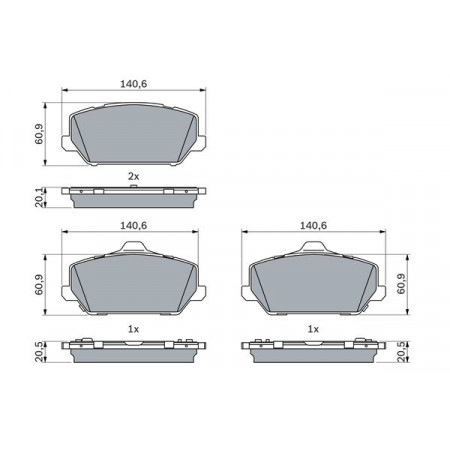 Set placute de frana Fata HYUNDAI I30 2.0 07.17- BOSCH 0 986 424 954