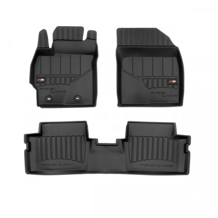 Jeu de tapis de sol en caoutchouc Tapis de sol TPE 3 pcs conduits proLine 3D jeu avant/arrière couleur noir TOYOTA AURIS 10.06-09.12 Berline FROGUM FRG 3D408708