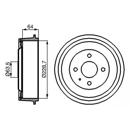 Tambour de frein arrière FORD CAPRI III SIERRA SIERRA I SIERRA II 1.3-3.0 01.78-02.93 BOSCH 0 986 477 012