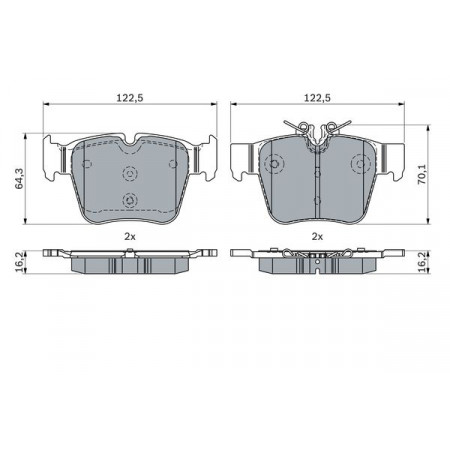 Set placute de frana Spate MERCEDES C A205 C C205 C T-MODEL S205 C W205 GLC C253 GLC X253 SUBARU IMPREZA 2.0-3.0D 04.15- BOSCH 0 986 424 334