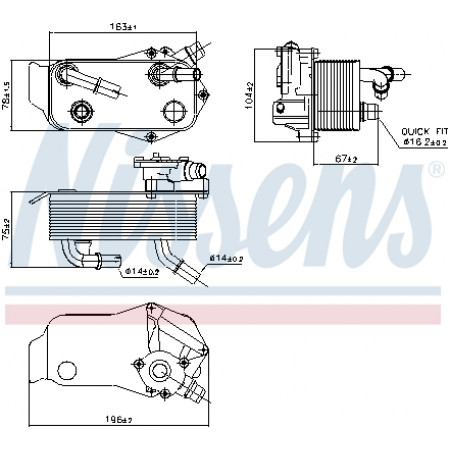 Ölkühler, Automatikgetriebe Ölkühler BMW 1 E81 1 E82 1 E87 1 E88 3 E90 3 E91 3 E92 3 E93 X1 E84 1.6-3.0D 06.04-06.15 NISSENS NIS 90736