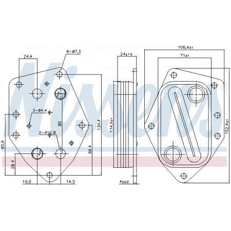 Radiateur d'huile, huile moteur Radiateur d'huile ALFA ROMEO MITO FIAT 500 500 C 500L PANDA PUNTO LANCIA YPSILON 0.9/0.9CNG 05.11- NISSENS NIS 91296