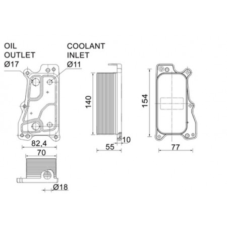 Radiador de óleo, óleo do motor Radiador de óleo MERCEDES C C204 C CL203 C T-MODEL S203 C T-MODEL S204 C W203 C W204 CLC CL203 CLK A209 CLK C209 CLS C219 E A207 E C207 2.5-5.5 01.05- MAHLE CLC 235 000P