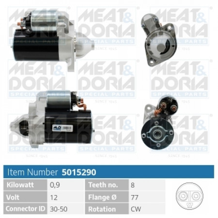 Electric motor 12V 09kW HYUNDAI ACCENT II ACCENT III ELANTRA III GETZ MATRIX SONATA III KIA CERATO I 1.3-1.8 05.93-12.10 MEAT & DORIA MD5015290