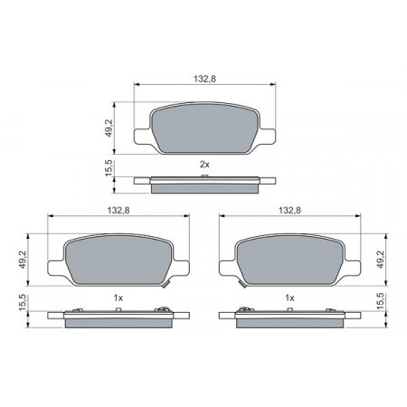 Set pastiglie freno, freno a disco Set pastiglie freno posteriori TESLA MODEL 3 MODEL Y Elettrico 01.17- BOSCH 0 986 460 086