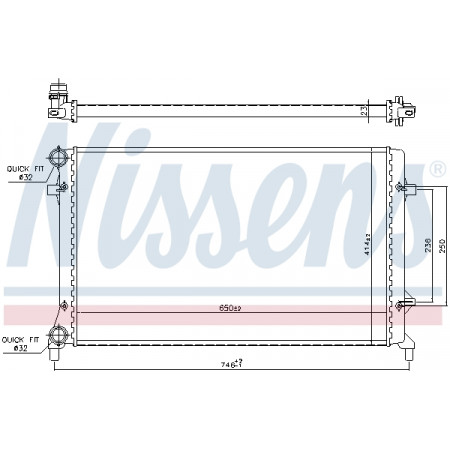 Radiateur, motorkoeling Motorradiator Automatisch/Handmatig AUDI A3 SEAT ALTEA ALTEA XL LEON TOLEDO III SKODA OCTAVIA I OCTAVIA II VW CADDY III CADDY III/MINIVAN CADDY IV CADDY IV/MINIVAN EOS 1.4-2.5 NISSENS NIS 65277