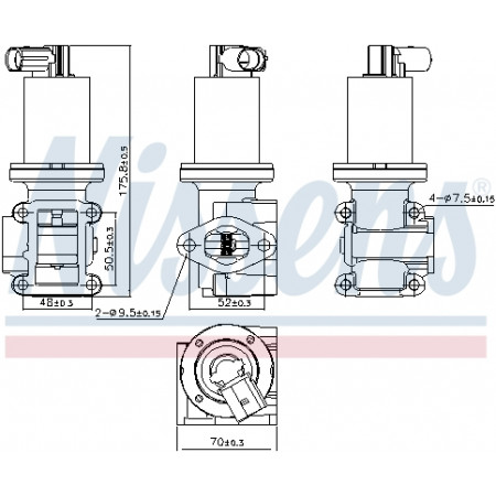 Valvola EGR Valvola EGR ALFA ROMEO 147 156 159 166 BRERA GT SPIDER CADILLAC BLS FIAT BRAVO II CROMA STILO LANCIA THESIS OPEL ASTRA H ASTRA H GTC ASTRA H/KOMBI SIGNUM 1.9D/2.4D 04.02- NISSENS NIS 98180