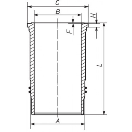 Camasa piston inner diameter: 126mm length: 258mm flange diameter: 150mm MAN HOCL LIONS COACH TGA TGS I TGX I VAN HOOL T D2676440-D2676LOH27 02.04- MAHLE 227 WN 70 01