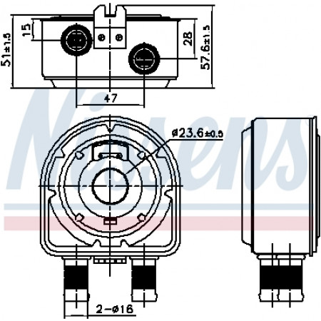 Radiateur d'huile, huile moteur Radiateur d'huile HYUNDAI GENESIS GRANDEUR IX35 SANTA FE II SANTA FE III SONATA V SONATA VI KIA OPTIMA SORENTO II SORENTO III 2.0-2.4LPG 01.05- NISSENS NIS 91295