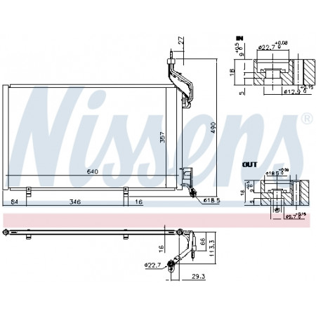 Condensador, ar condicionado Condensador A/C FORD FIESTA VI 1.6 03.13-04.17 NISSENS NIS 940410