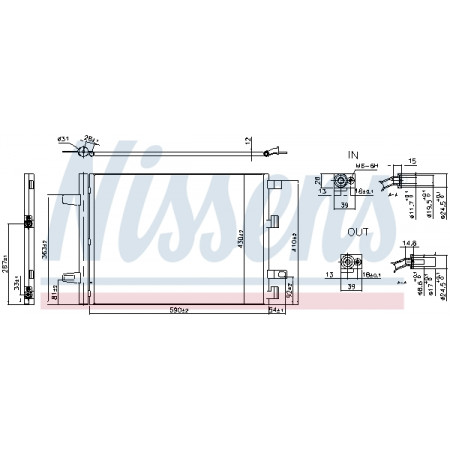 Condenseur, climatisation Condenseur de climatisation avec sécheur DS DS 7 MERCEDES A V177 A W177 B SPORTS TOURER W247 CLA C118 CLA SHOOTING BRAKE X118 GLA H247 GLB X247 CITROEN BERLINGO 1.2-Électrique 04.16- NISSENS NIS 941194