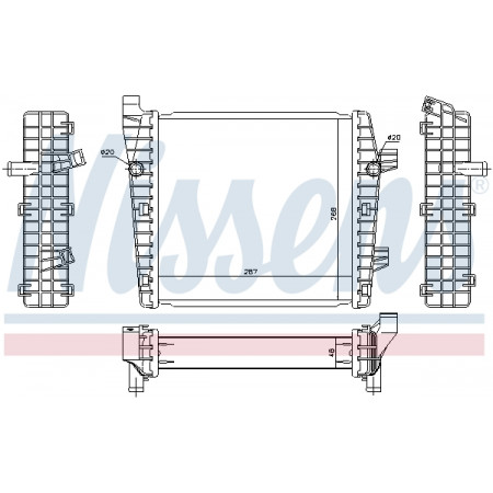 Intercooler, compressor Motorradiator Automatische interkoelervloeistof PORSCHE CAYENNE VW TOUAREG 3.0H NISSENS NIS 65320