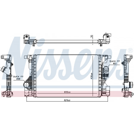 Intercooler, compressor Intercooler MERCEDES A V177 A W177 B SPORTS TOURER W247 CLA C118 CLA SHOOTING BRAKE X118 GLA H247 GLB X247 1.3/2.0 03.18- NISSENS NIS 961559
