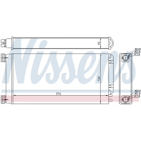 Warmtewisselaar, cabineverwarming Nissens verwarmingssystemen MAN TA 02 - 310/360/390/410/460/480/510/660 NISSENS NIS 71926