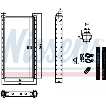 Warmteradiator AUDI A6 ALLROAD C7 A6 C7 A7 A8 D4 BENTLEY MULSANNE 1.8-6.8 09.09-12.20 NISSENS NIS 70235