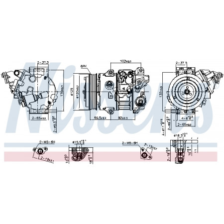 Compressor, air conditioning Air-conditioning compressor LEXUS ES TOYOTA CAMRY 2.0/2.5 09.11- NISSENS NIS 890805