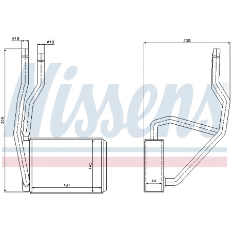 Wärmetauscher, Kabinenheizung Heizsysteme FORD FIESTA 01 - Benz 150 ST. M A / C + / - P / A NISSENS NIS 71765