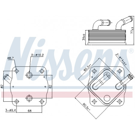 Radiateur d'huile, huile moteur Radiateur d'huile TOYOTA HIGHLANDER 3.5 12.19- NISSENS NIS 91378
