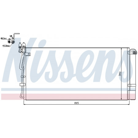 Condensator, climatizare A/C condenser with dryer HYUNDAI GENESIS 3.8 01.08-12.14 NISSENS NIS 940250