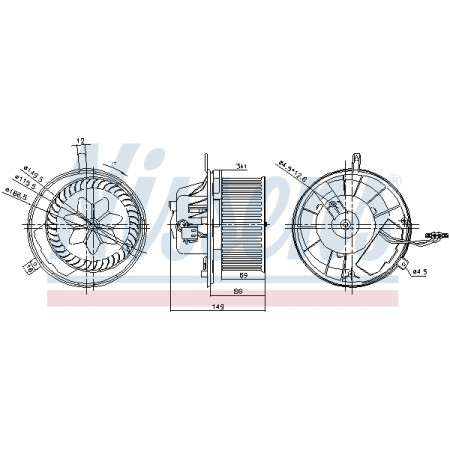 Ventilador del habitáculo Soplador de aire AUDI A3 Q3 TT SEAT ALHAMBRA ALTEA ALTEA XL LEON TOLEDO III SKODA OCTAVIA II SUPERB II YETI VW CADDY ALLTRACK CADDY ALLTRACK/MINIVAN 1.0-3.6 02.03- NISSENS NIS 87032